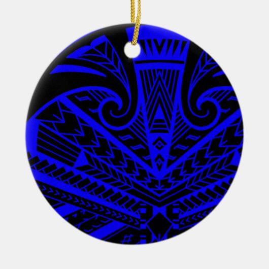 Samoanのサニービルウィリアムスの入れ墨のラグビープレーヤー セラミックオーナメント (正面)