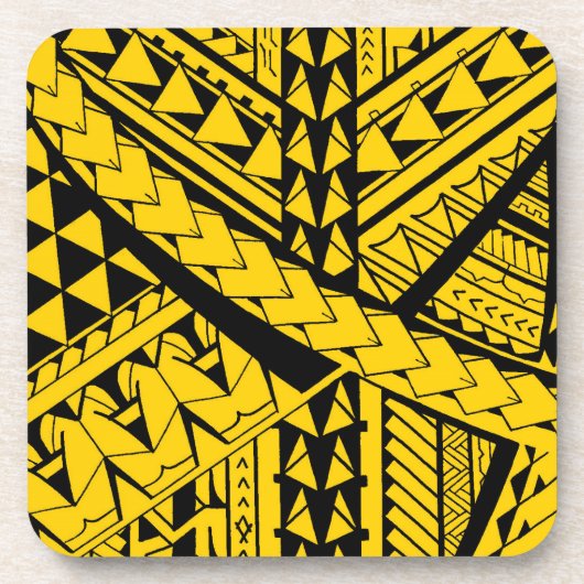 Samoanまたはポリネシアの種族の形および記号 コースター (正面)