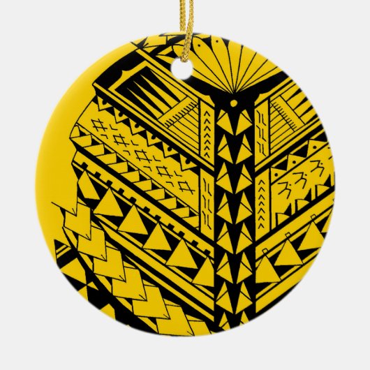 Samoanまたはポリネシアの種族の形および記号 セラミックオーナメント (正面)