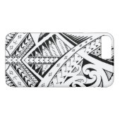 Samoanマオリのスタイルの混合された種族の入れ墨パターン Case-Mate iPhoneケース (裏面(横))