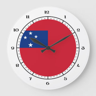 Samoan旗の時計 ラージ壁時計