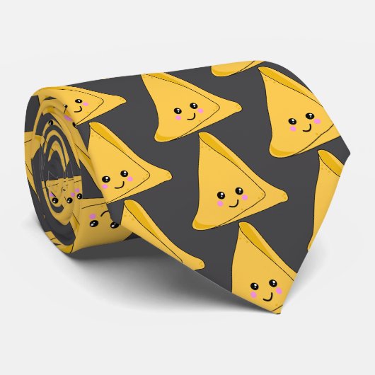 Samosa Desi Indian Food Pattern ネクタイ (ロール)