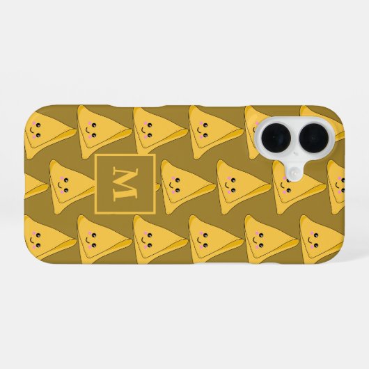 Samosa Indian Snack Kawaii Food Pattern iPhone 16ケース (裏面横)