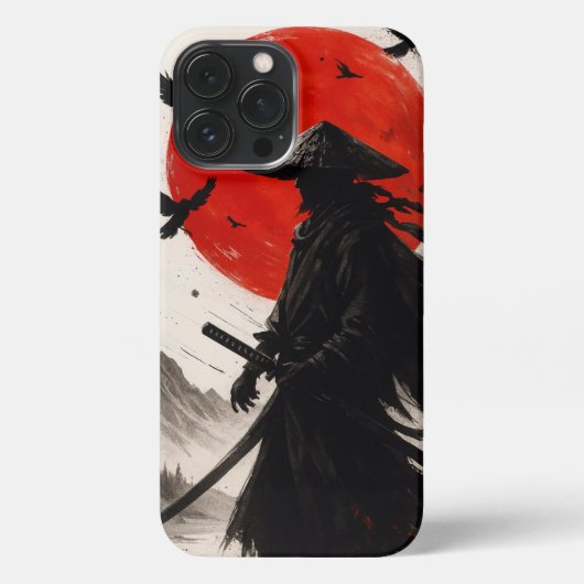 Samouraï Sombre – Coque iPhone Guerrier Japonais S iPhoneケース (裏面)