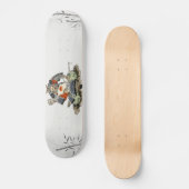 Samouraïs Skateboards aquarelle paysage bambou スケートボード (正面)
