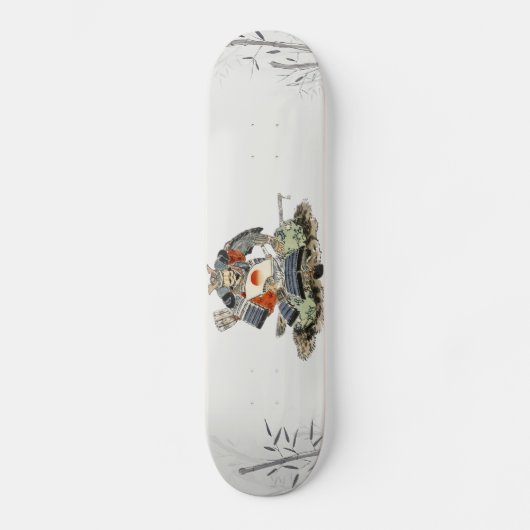Samouraïs Skateboards aquarelle paysage bambou スケートボード (正面)