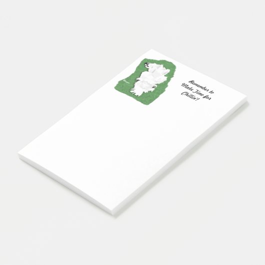 SamoyedくつろぎポストIt®メモ、4" x 6" ポストイット (アングル)