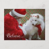 SamoyedとSanta Christmasはがき 案内ポストカード (正面)