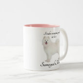 Samoyedのお母さんのマグ ツートーンマグカップ (正面右)