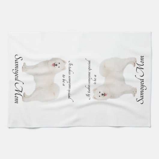 Samoyedのお母さんの台所タオル キッチンタオル (横)