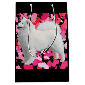 Samoyedのカスタムなギフトバッグ-無光沢媒体 ミディアムペーパーバッグ (正面)