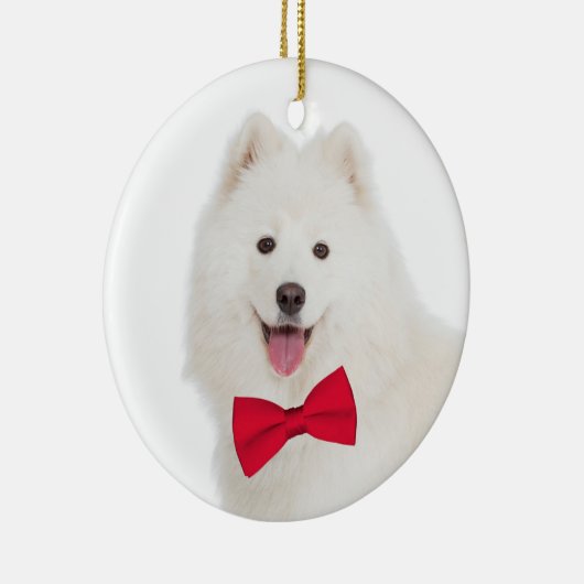 Samoyedのクリスマスのオーナメント セラミックオーナメント (右)