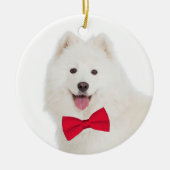 Samoyedのクリスマスのオーナメント セラミックオーナメント (正面)