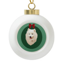 Samoyedのクリスマスの休日のオーナメント; 無署名