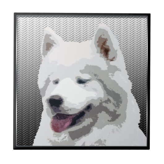 Samoyedのセラミックタイル タイル (正面)