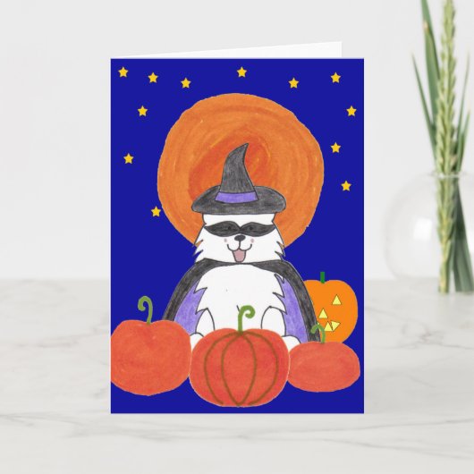 Samoyedのハロウィンの月 カード (正面)
