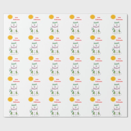 Samoyedのハワイアンのクリスマス ラッピングペーパー (フラット)