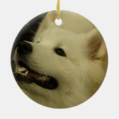 Samoyedの子犬のオーナメント セラミックオーナメント (裏面)