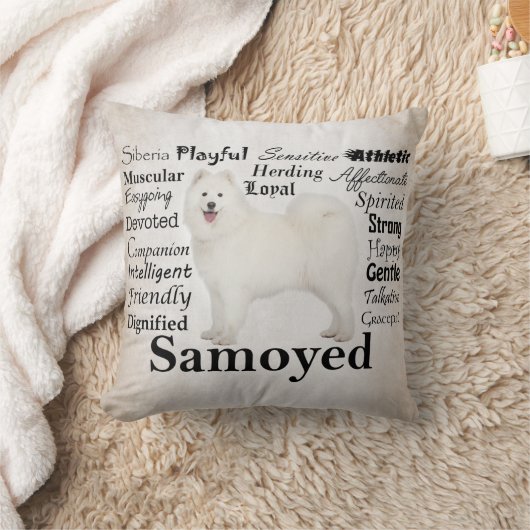 Samoyedの特性の枕 クッション (ブランケット)