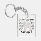 Samoyedの特性Keychain キーホルダー (正面左)