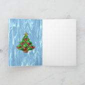 Samoyedの魔法のクリスマスによって折られる挨拶状 カード (内部)