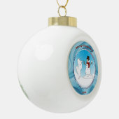 Samoyedの魔法; 陶磁器休日の木のオーナメント- セラミックボールオーナメント (左)