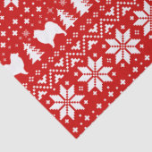 Samoyedはクリスマスパターン赤のシルエットを描きます 薄葉紙 (詳細)