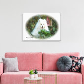 Samoyedキャンバスプリント（18.00インチx 12.00インチ）、1.5インチ キャンバスプリント (インサイチュ (リビング))