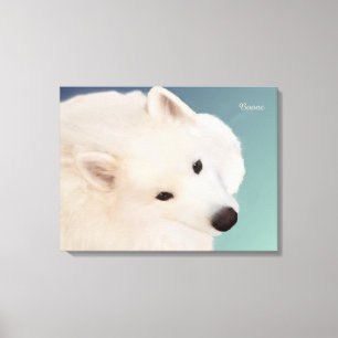 Samoyedポートレート24." x 16."x 1.5インチキャンバスプリント キャンバスプリント