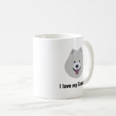 Samoyed犬のコーヒー・マグ- I愛私のSamoyed犬のマグ コーヒーマグカップ (正面右)