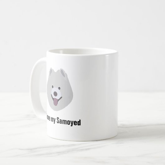 Samoyed犬のコーヒー・マグ- I愛私のSamoyed犬のマグ コーヒーマグカップ (正面左)