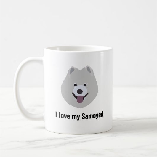 Samoyed犬のコーヒー・マグ- I愛私のSamoyed犬のマグ コーヒーマグカップ (左)