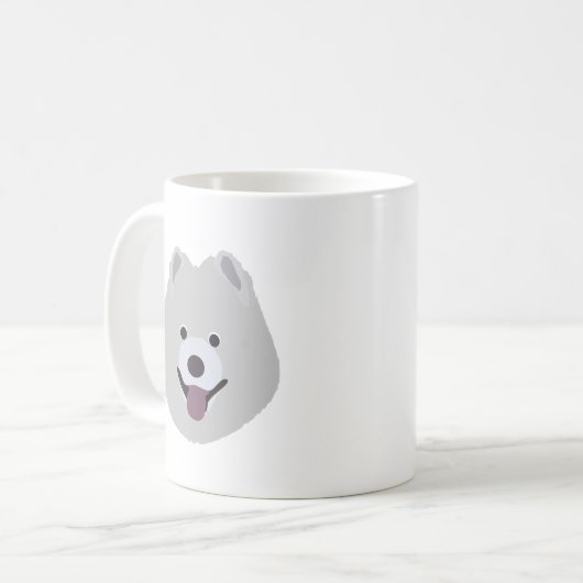 Samoyed犬のマグ コーヒーマグカップ (正面左)