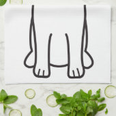 Samoyed犬の漫画 キッチンタオル (折り畳み)