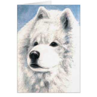 Samoyed犬の空白のなカード