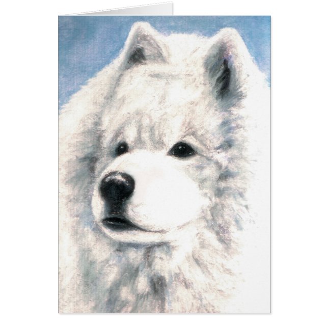 Samoyed犬の空白のなカード (正面)