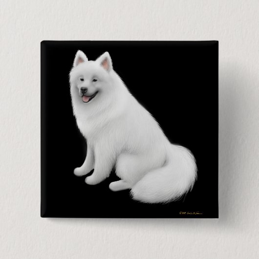Samoyed犬Pin 缶バッジ (正面)