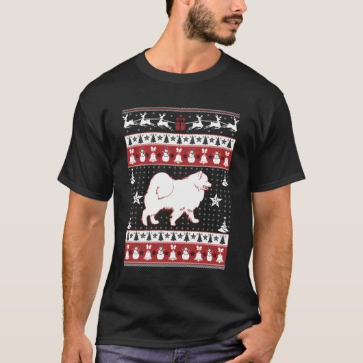 Samoyed醜いクリスマスセータークリスマスTシャツ – Samo Tシャツ (正面)