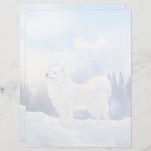 Samoyed - 8.5インチx 11インチひな形シート (正面/裏面)