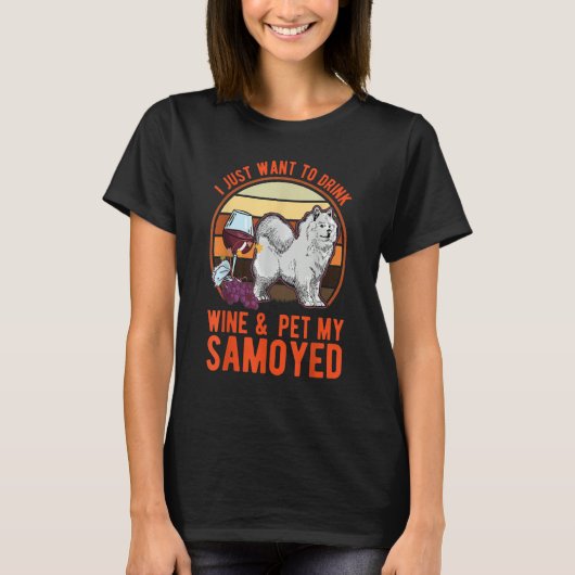 Samoyed And Wine Tシャツ (正面)