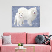 Samoyed Artキャンバスプリント24X18インチ キャンバスプリント (インサイチュ (リビング))
