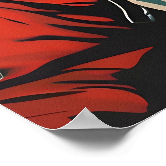 Samoyed Astronaut Poster, Samoyed Retro Print ポスター (角)