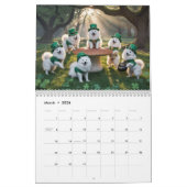 Samoyed Calendar カレンダー (3月 2026)