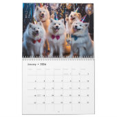 Samoyed Calendar カレンダー (1月 2026)
