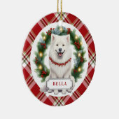Samoyed Ceramic Circle Ornament セラミックオーナメント (右)