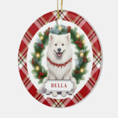 Samoyed Ceramic Circle Ornament セラミックオーナメント (左)