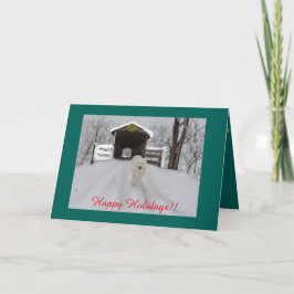 Samoyed Christmas Greeting Card, 7" X 5" シーズンカード