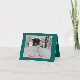 Samoyed Christmas Greeting Card, 7" X 5" シーズンカード