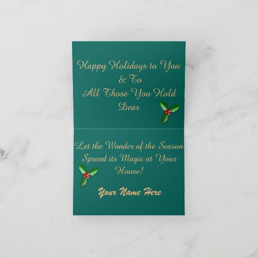 Samoyed Christmas Greeting Card, 7" X 5" シーズンカード (内部)