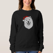 Samoyed Christmas Sweatshirt–Custom Name Dog Gift スウェットシャツ (正面)